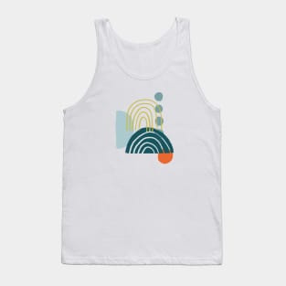 Abstract Rainbow on Blue Tank Top